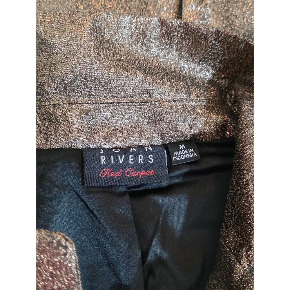 Joan Rivers Blazer Womens Medium Bronze Metallic Red Carpet - Picture 9 of 11
